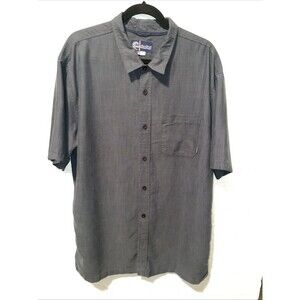 O’Neill Button Up Dark, Gray Silky Shirt Size Extra Large, Dark Gray